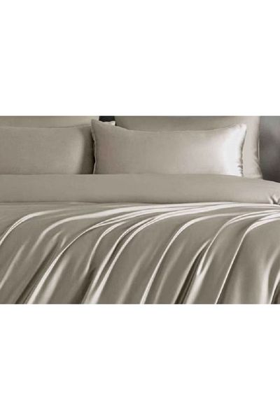 Primavara Double bed linen, 4 pieces, Finet Satinat, Fitted sheet 180x200cm, Light grey