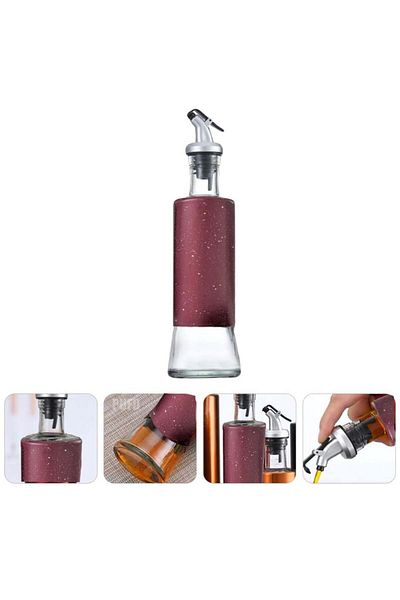 PUFO Recipient de sticlă Savor pentru ulei și oțet, 300 ml, culoare vișinie
