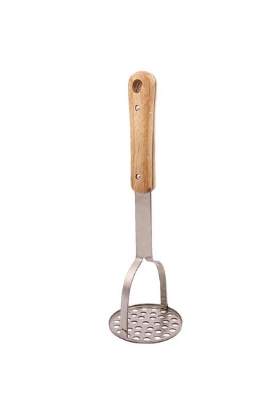 PUFO Pasator de cartofi și legume din oțel inoxidabil cu mâner din lemn, 29 cm
