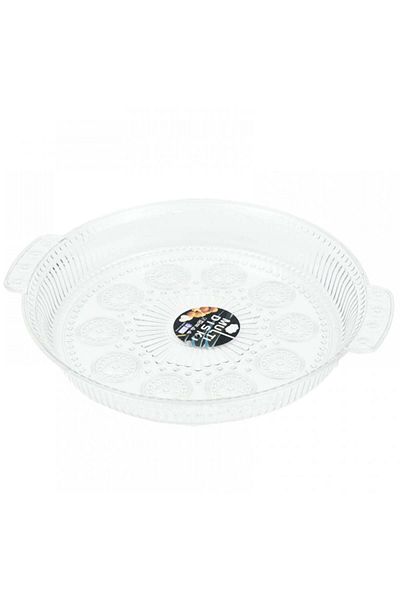 PUFO Tavă decorativă elegantă Pufo Circle cu mânere pentru servirea aperitivelor, prăjiturilor, fructelor, 29 cm