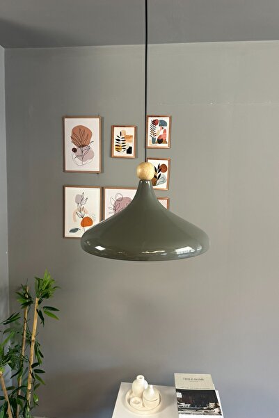 Bamyum Champion Antrasit Ahşap Boncuk Başlık Tekli Avize Sarkıt Salon Mutfak Butik Lamba Aydınlatma