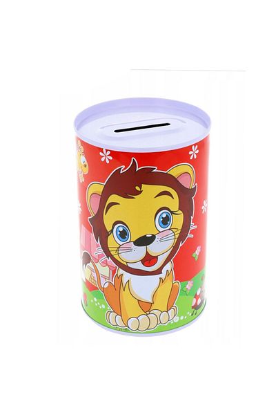 PUFO Pușculiță decorativă metalică Pufo Happy Lion, 12 x 8 cm