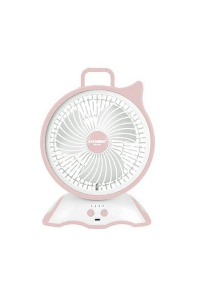 Generic STARGOLD 7 Inch Rechargeable Fan with LED Light, USB Charging & 3 Speed Cooling Control