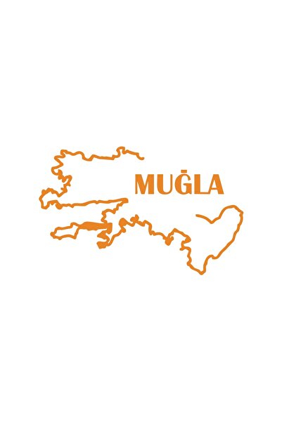 Reysa Tasarım ملصق سيارة خريطة موغلي مقاس 17x17 سم برتقالي