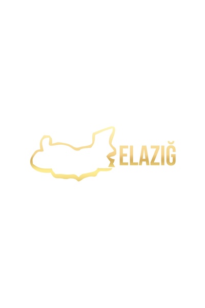 Reysa Tasarım Elazığ Map Car Sticker 17X17 cm Gold