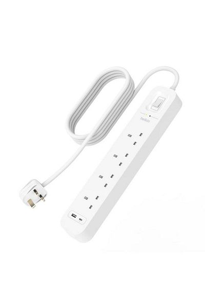 Generic belkin 18W 4-Way 2-USB Power Extension Surge Protector White 2m BKN-SRB001AR2M