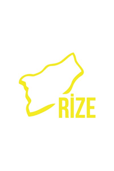 Reysa Tasarım ملصق سيارة خريطة ريز مقاس 17x17 سم أصفر