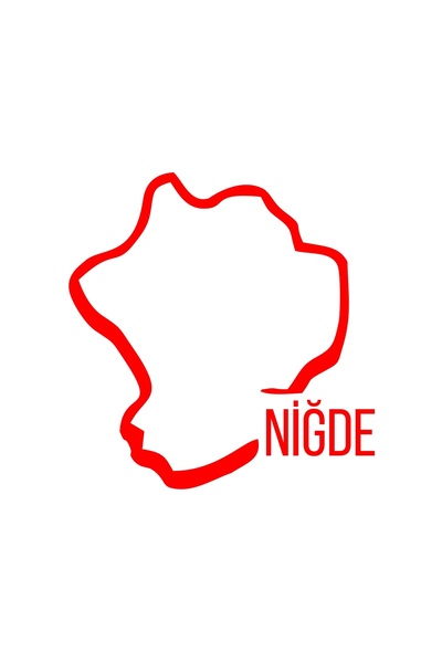 Reysa Tasarım Nigde Map Car Sticker 17X17 cm Red