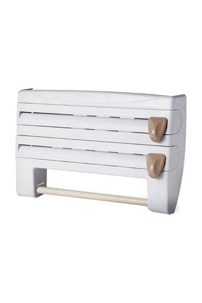 Generic SAPU Wall-Mounted Kitchen Cling Film Storage Rack White 39x10x24cm