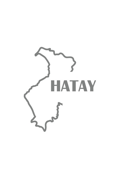 Reysa Tasarım ملصق سيارة خريطة هاتاي مقاس 17 × 17 سم باللون الرمادي