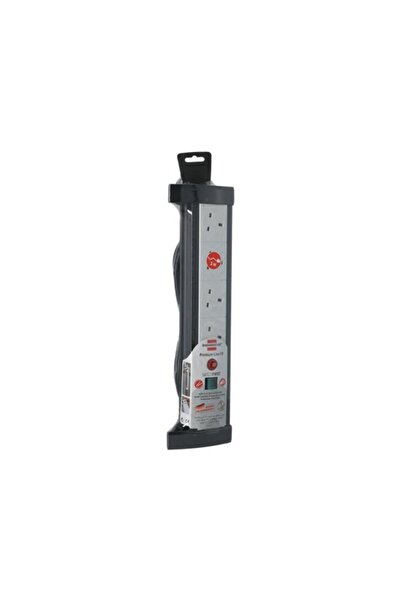 Generic سلك تمديد بريننشتول رباعي المقابس باللونين الأبيض والأسود بطول 3 أمتار