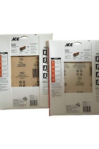 ACE 5-Piece Bare Wood Sandpaper Brown 9 x 11inch