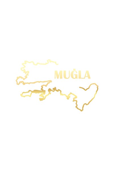 Reysa Tasarım ملصق سيارة خريطة موغلي مقاس 17x17 سم ذهبي