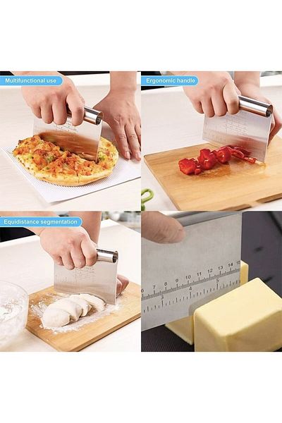 PUFO Spatulă de patiserie pentru tăierea aluatului, decorarea glazurii, cremei de tort, metalică, 15 cm