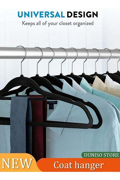 Generic 50-Piece Non-Slip Velvet Cloth Hanger