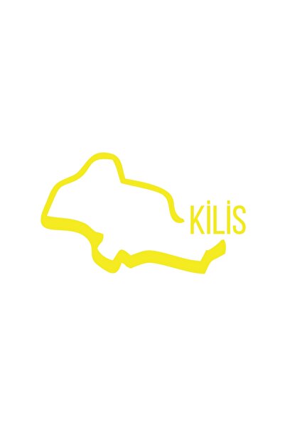 Reysa Tasarım ملصق سيارة خريطة كيليس مقاس 17x17 سم أصفر