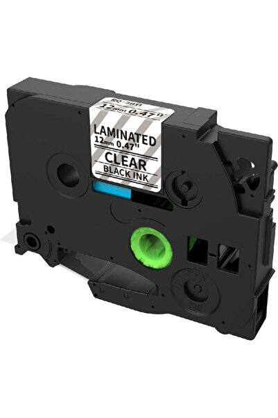 Roco شريط طابعة الملصقات - 12 مم، أسود على شفاف