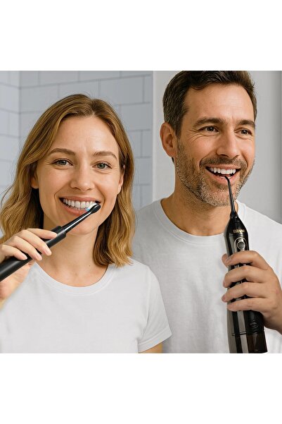 Bitvae جهاز تنظيف الأسنان بالماء وفرشاة الأسنان الكهربائية E11+F5020E-BLK