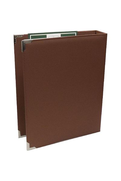 Roco A4 Display Book with 120 Pockets – Leather Cover, Brown