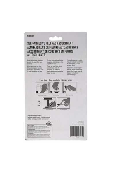 ACE 2-Piece Self-Adhesive Heavy-Duty Easy Installing Protective Rectangle Shape Felt Pads 15 x 10.8cm
