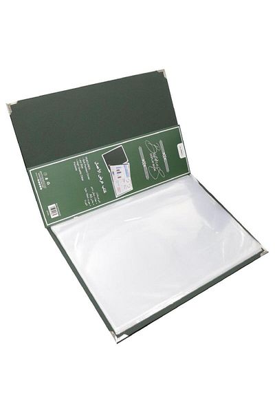 Roco A3 Display Book with 20 Pockets – Leather Cover, Green