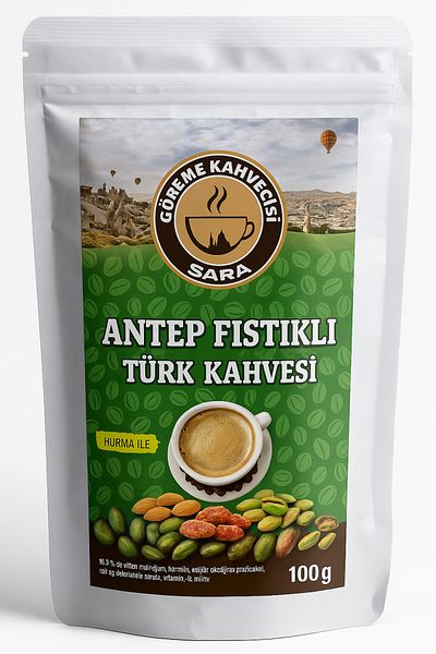 SARA GÖREME KAHVECİSİ Sara Goreme Coffee Turkish Coffee with Pistachios, Almonds and Dates Goreme Coffee 100 Gr
