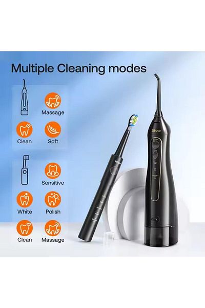 Bitvae Water Flosser Electric Toothbrush Combo, Rechargeable Cordless Waterproof, Black