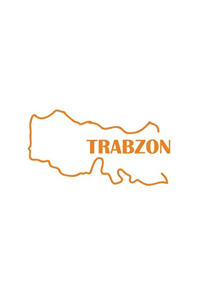 Reysa Tasarım ملصق سيارة خريطة ترابزون مقاس 17x17 سم برتقالي