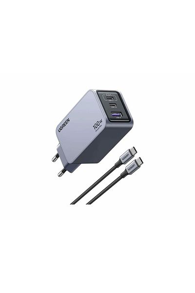 Ugreen Mains Charger, Usb-c, Black/gray