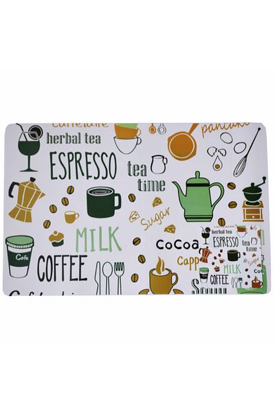 PUFO Set suporturi și farfurii pentru pahare, model Pufo Cold drinks, 6 bucăți, verde
