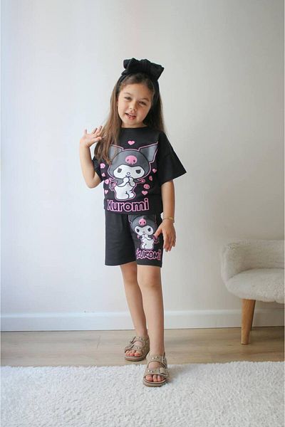 Blippi Kuromi Anime Printed Cotton Double Girl Suit