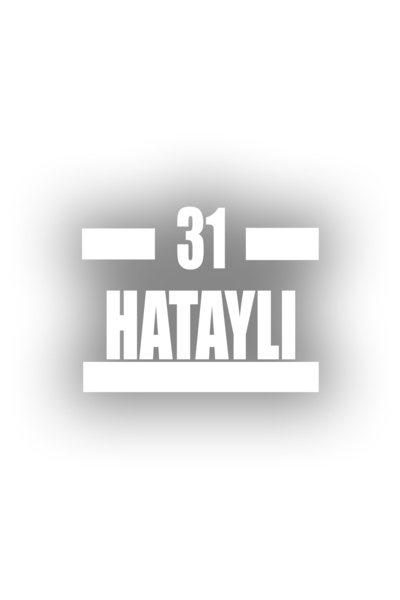 Reysa Tasarım 31 ملصق سيارة هاتاي مقاس 17x17 سم باللون الأبيض