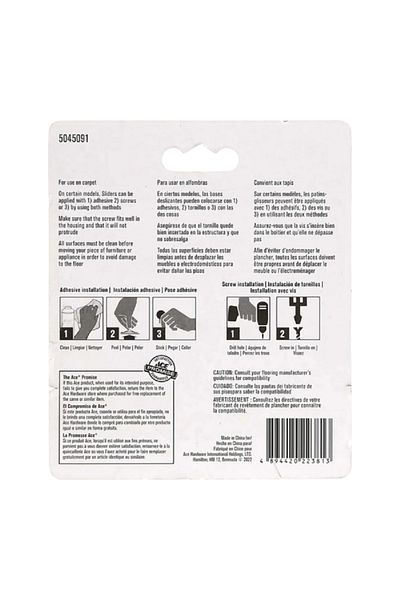 ACE 4-Piece Heavy-Duty Sturdy High-Quality Precision Screw-On Plastic Sliders Kit Off White 5.1cm