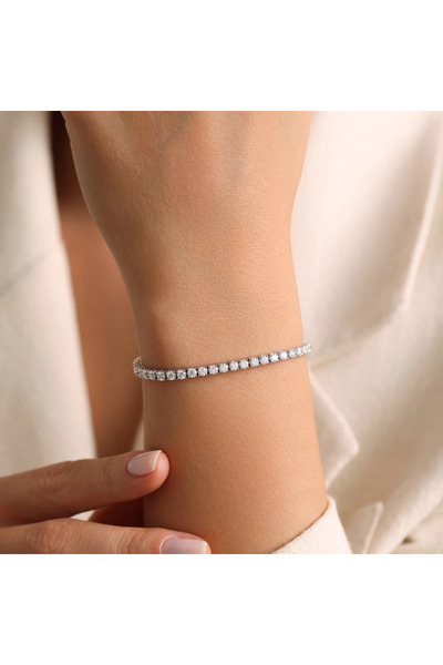 anadolusilver 925 Ayar Gümüş Suyolu Bileklik - 3,3 MM Su Yolu Bileklik