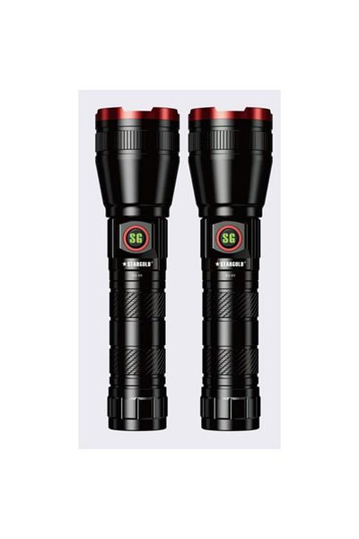 Generic STARGOLD Rechargeable LED Flashlight Set of 2, 4000mAh, 1200M Laser Beam, 5-Hour Runtime