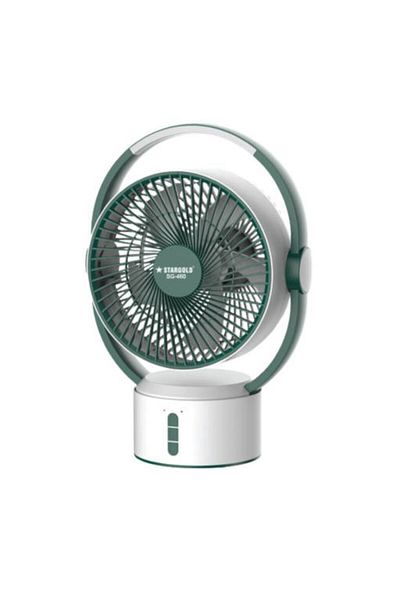 Generic STARGOLD 9 Inch Rechargeable USB Fan with LED Light & 3-Speed Control – 3600mAh