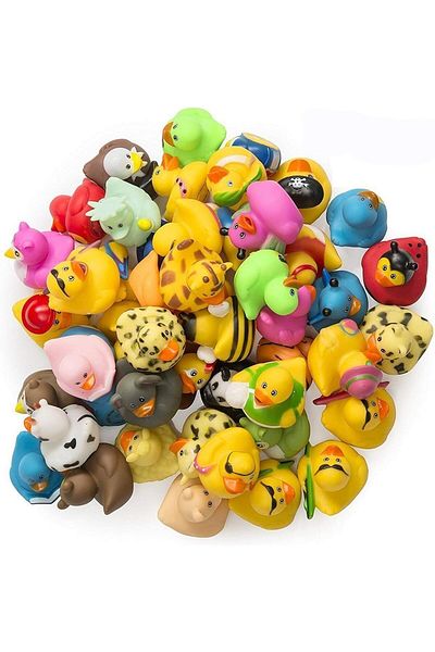 Kicko Set Of 50 Rubber Duckies For The Bath, Multicolor, 5 Cm