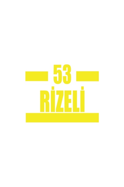 Reysa Tasarım 53 ملصق سيارة ريزالي 17x17 سم أصفر