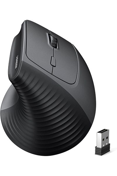Ugreen Vertical Ergonomic Mouse, 4000 DPI Wireless Mouse Bluetooth & 2.4 GHZ USB Receiver