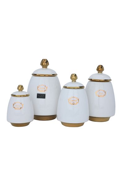rexa 4-Piece Porcelain Storage Box Set – White, Durable & Elegant Design