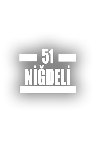 Reysa Tasarım 51 ملصق سيارة نيجدي 17x17 سم أبيض