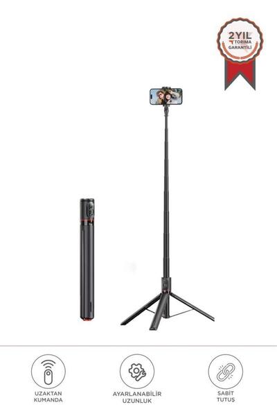 Torima Tripod Çok Amaçlı Kumandalı 1.77M Selfie Çubuğu TT01 Siyah