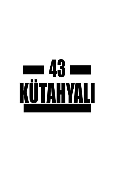 Reysa Tasarım 43 ملصق سيارة كوتاهاي 17x17 سم أسود