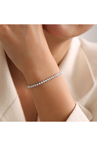 anadolusilver 925 Ayar Gümüş Suyolu Bileklik - 3,3 MM Su Yolu Bileklik