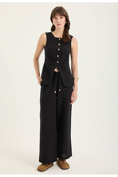 Masha Kate 100% Linen Trousers