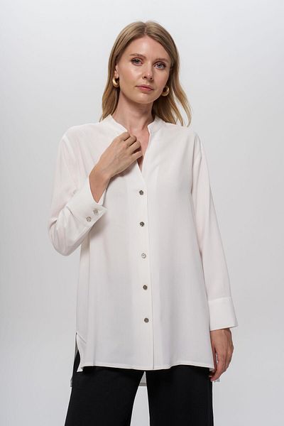 Journey Stand Collar-Front Button, Tunic