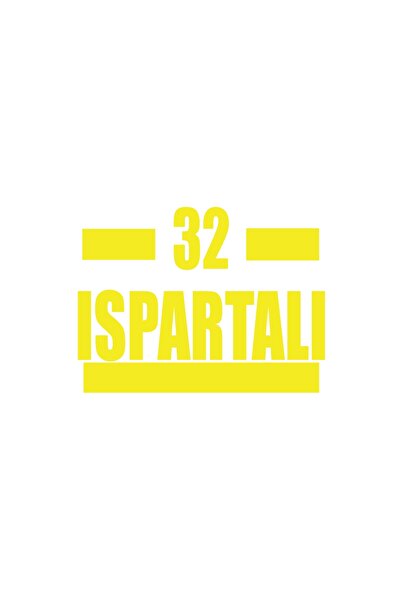 Reysa Tasarım 32 ملصق سيارة Ispartalı مقاس 17x17 سم أصفر