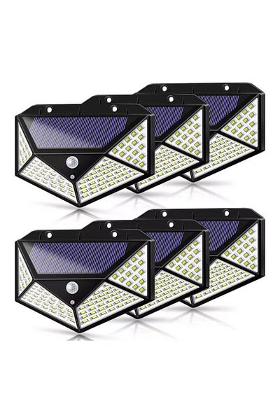 HOZRO Set 6 lămpi solare HOZRO SH 100, 100 LED-uri, iluminare 1000 lumeni, senzor de mișcare și lumină, reîncărcabile