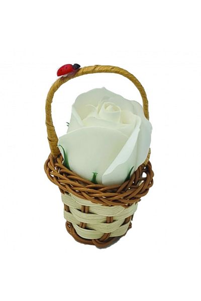 dalimag Aranjament floral cos decorativ floare, mic, alb