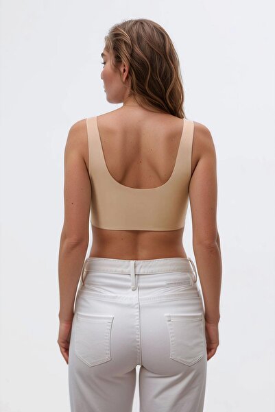 Cottonhill Brown Seamless Laser Cut Bra Women's Ghost Bra with Removable Pads